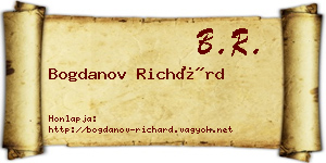 Bogdanov Richárd névjegykártya